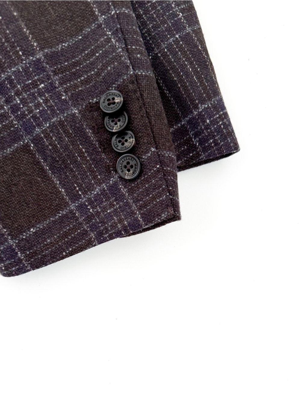 New Maurizio Baldassari Italian Wool Plaid Sport Coat Blazer Men's Brown Blue 40 - Picture 14 of 15